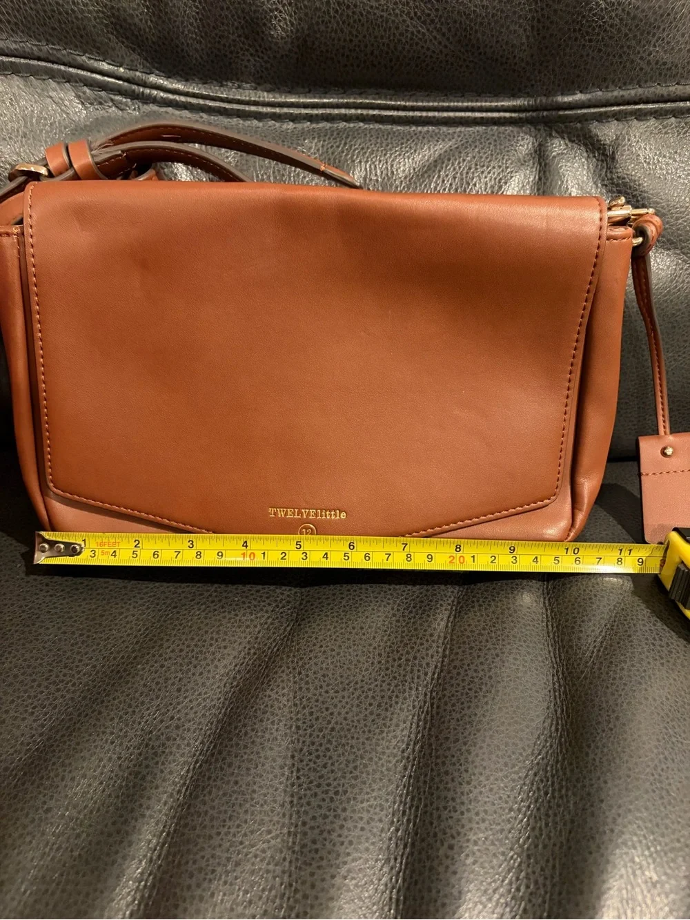 TwelveLittle Brown Leather Crossbody Bag